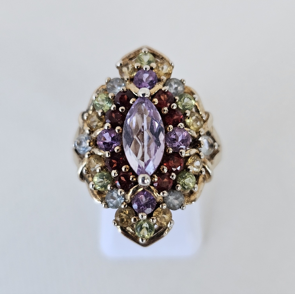 Michael Valitutti Genuine Gemstone 💍 in 18k Gold over Sterling Silver Sz 7! - Picture 16 of 16